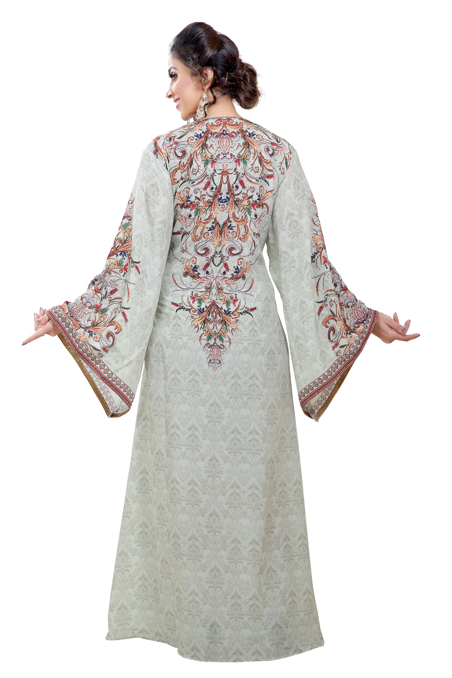 Load image into Gallery viewer, Persian Printed Maxi With Mix Embroidered Beads - Maxim Creation
