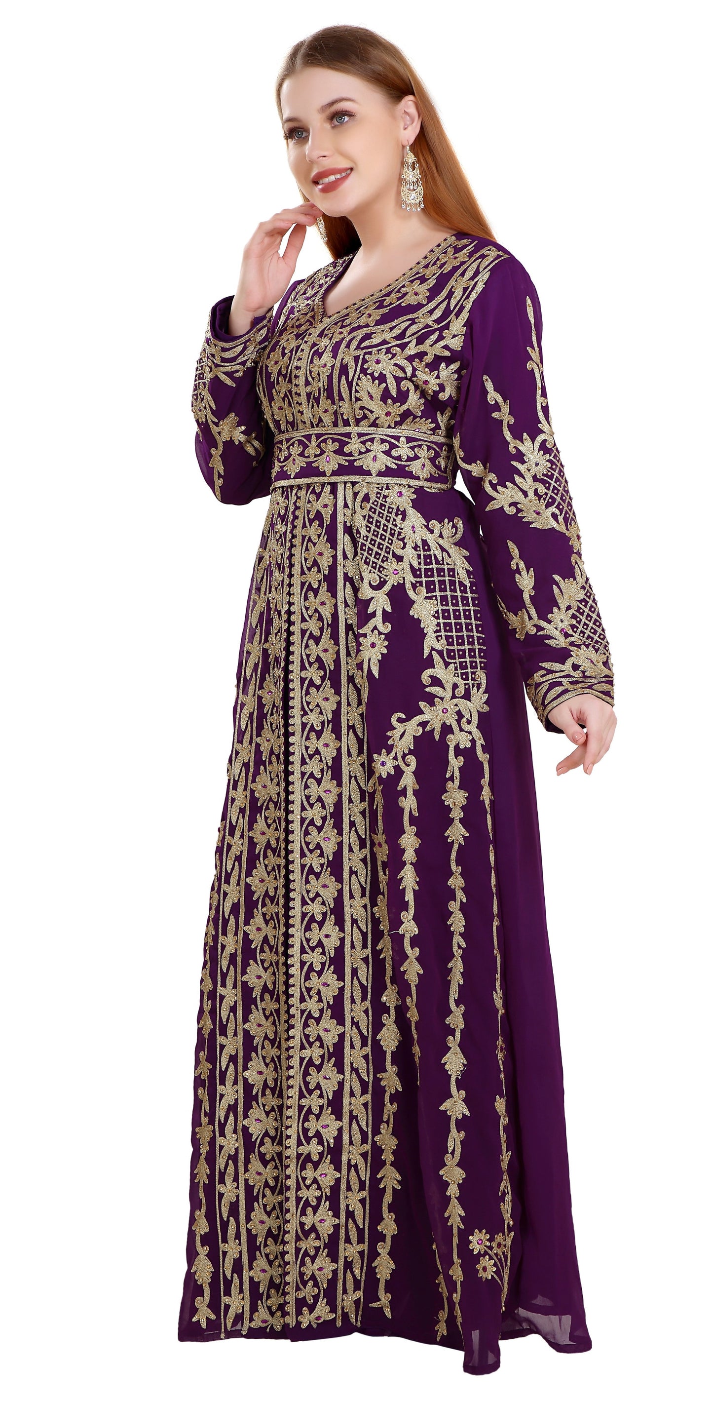 Load image into Gallery viewer, Arabian Gown Designer Caftan - Maxim Creation
