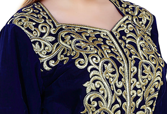 Load image into Gallery viewer, Sarwal Algerian Traditional Velvet Jacket Embroidered Kaftan - Maxim Creation
