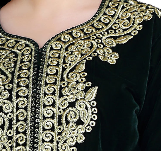 Sarwal Algerian Traditional Black Velvet Jacket Top - Maxim Creation