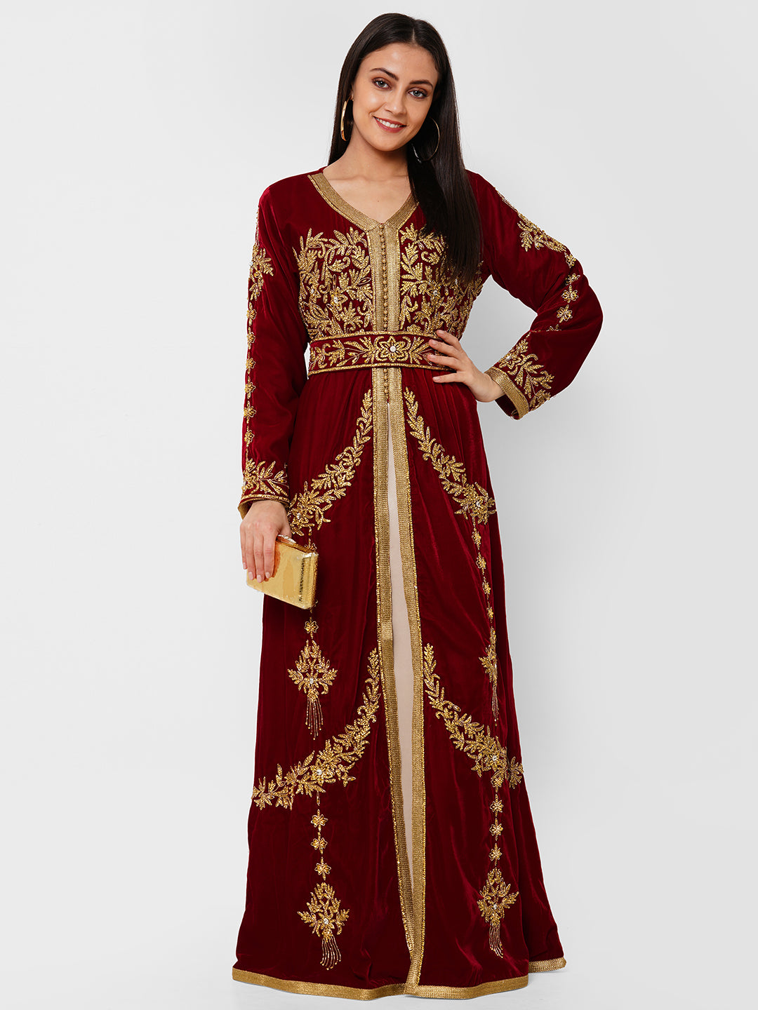 Modern Velvet Kaftan Evening Party Gown Modern Velvet Kaftan Evening Party Gown