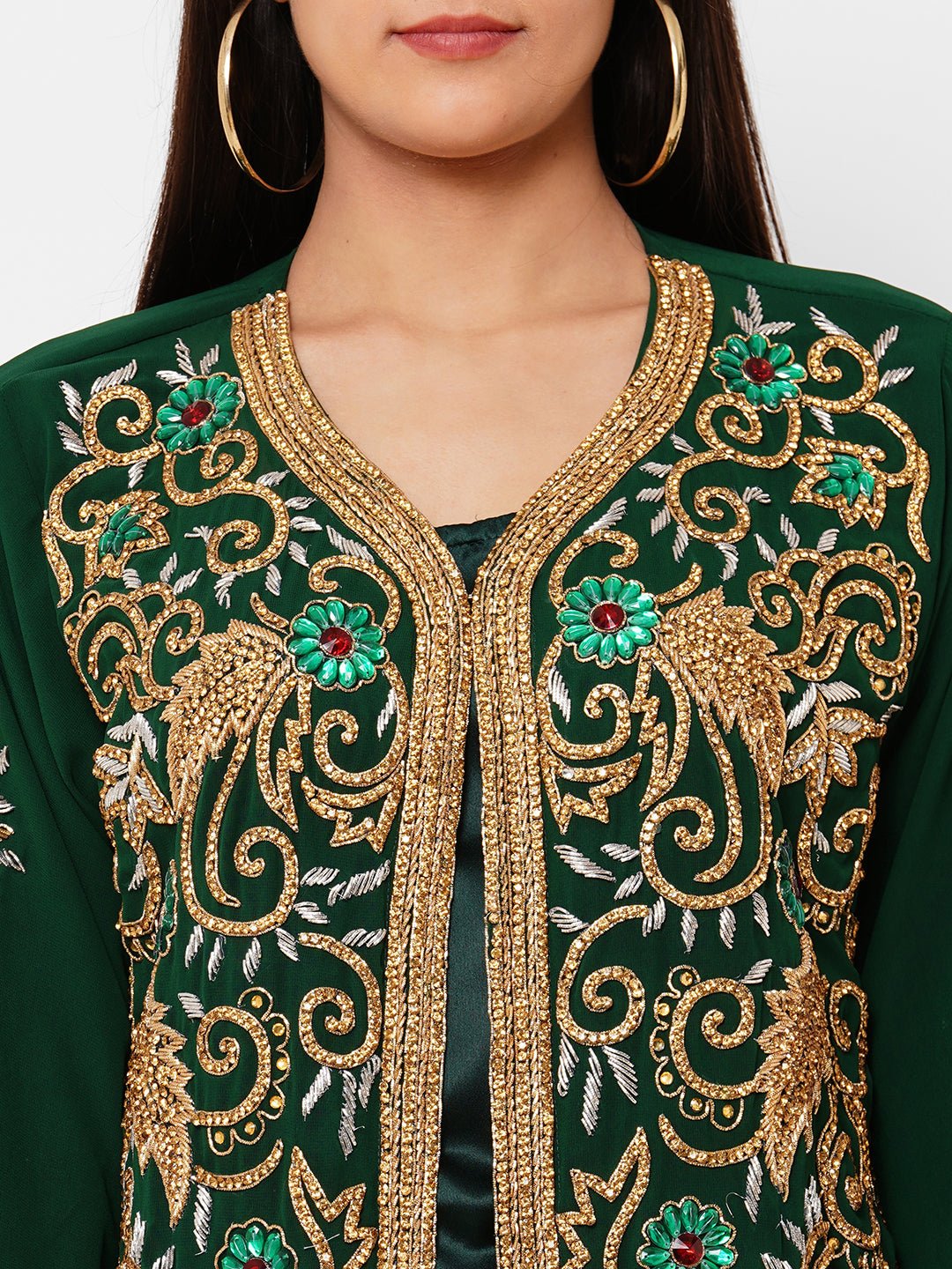 Zardosi Embroidered Kaftan Wedding Gown - Maxim Creation