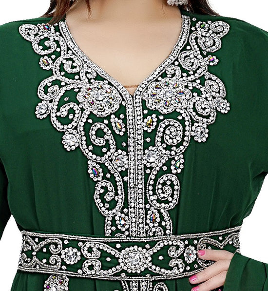 Load image into Gallery viewer, Traditional Abaya With Crystal Luxe Beads - Maxim Creation
