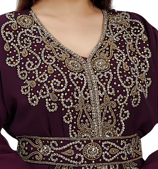 Load image into Gallery viewer, Embroidered Jellabiya Kaftan Gown - Maxim Creation
