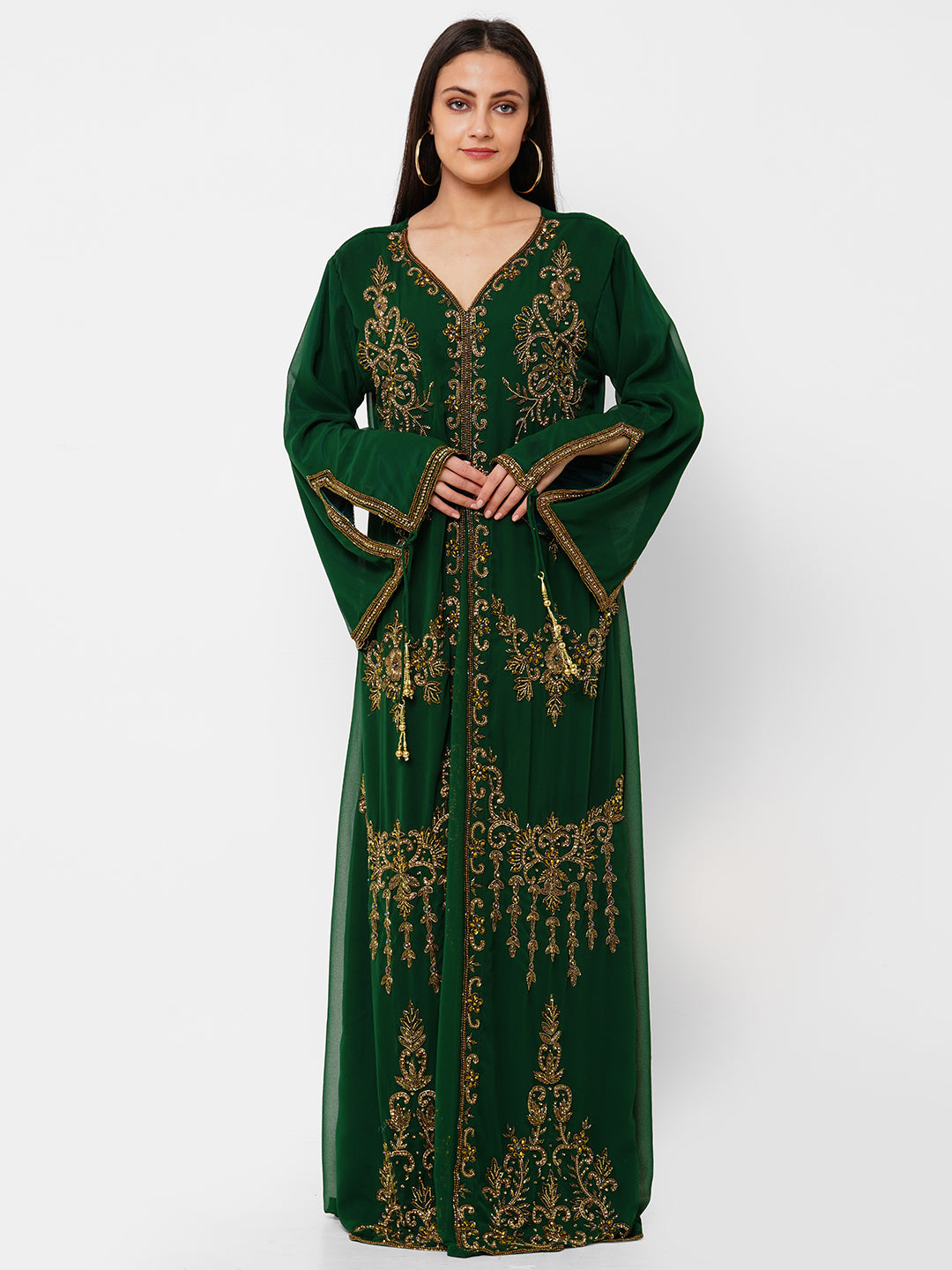 Embroidered Arabian Kaftan Designer Jalabiya – Maxim Creation