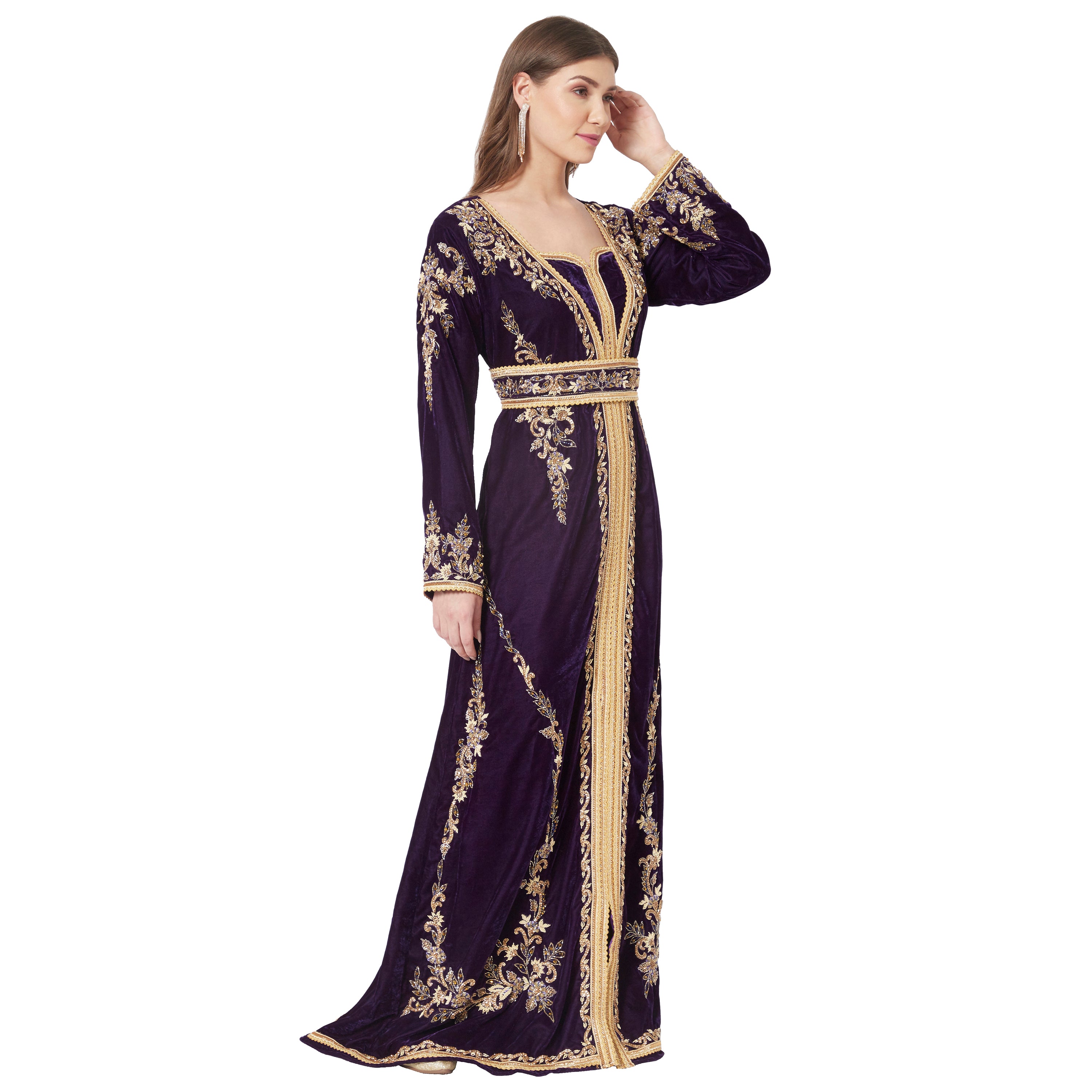 【未使用】MariaデザインIraqiイラキドレス Arabian Djellaba Maxi Embroidered Party Gown for Mother and Child