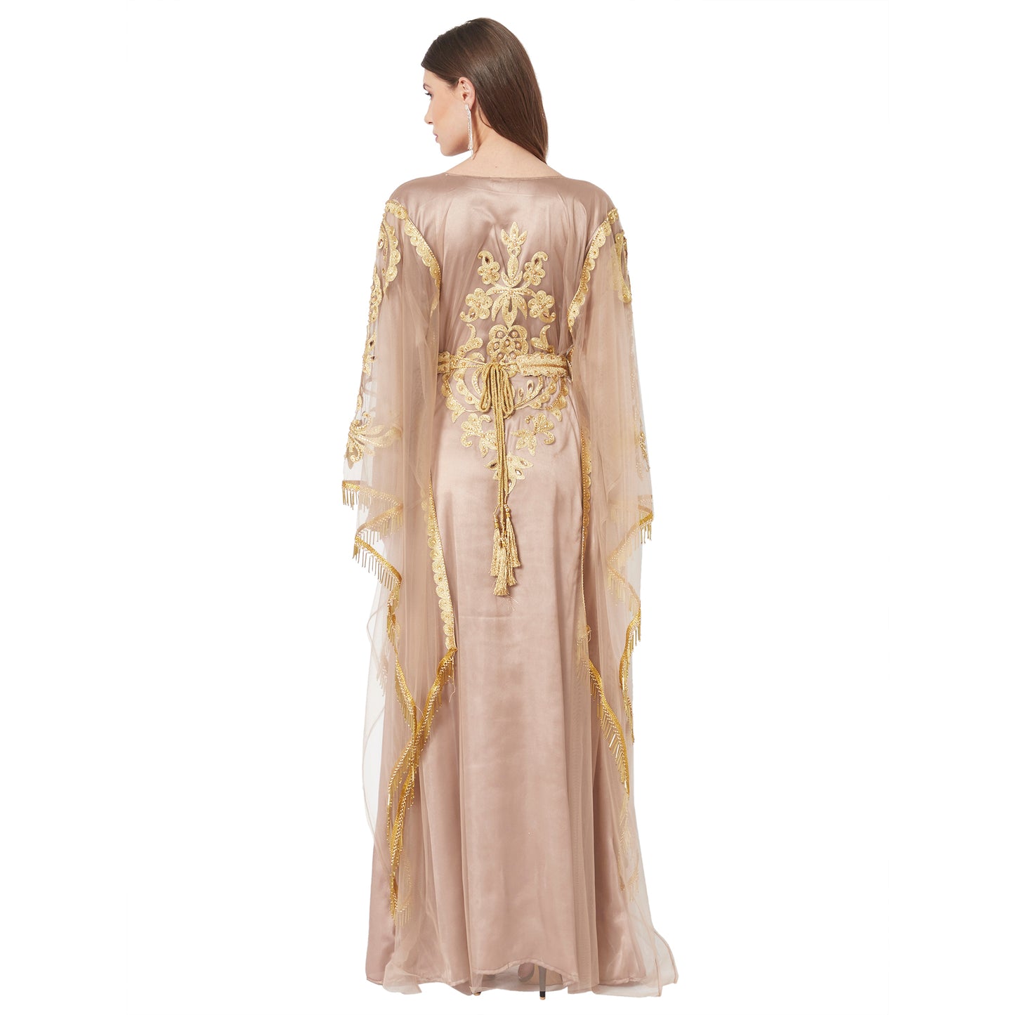 Beige Moroccan Evening Dress Moroccan Takchita Partywear Coffee-Beige Kaftan Beige Moroccan Evening Dress Moroccan Takchita Partywear Coffee-Beige Kaftan