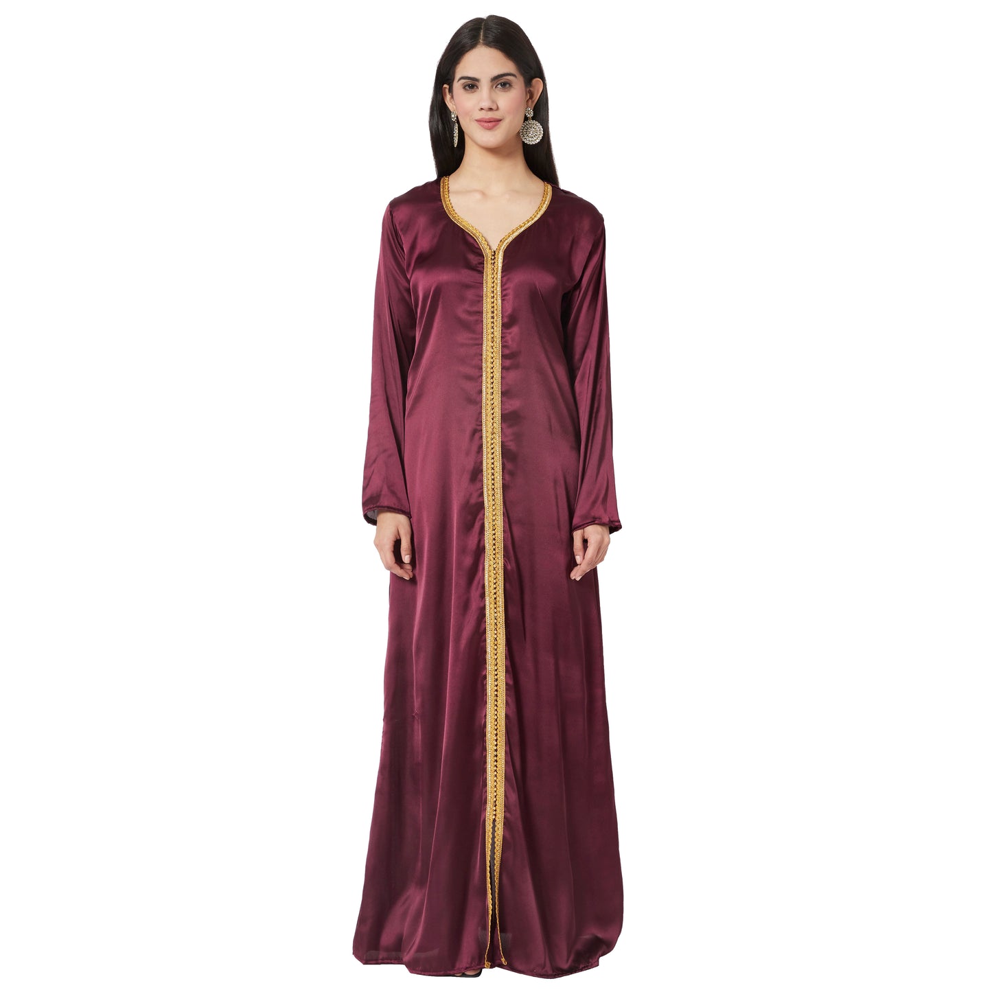 Takchita Caftan Wine Velvet Party Gown Evening Kaftan 3XL / 50 Inches / Matching Embroidered Scarf (24 X 71 Inches) Takchita Caftan Wine Velvet Party Gown Evening Kaftan 3XL / 50 Inches / Matching Embroidered Scarf (24 X 71 Inches)