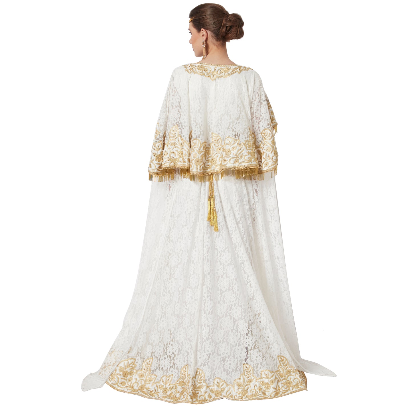 Wedding Dress Ball Gown with Rich Thread Embroidery & Tassels Maxim Creation Wedding Dress Ball Gown with Rich Thread Embroidery & Tassels Maxim Creation