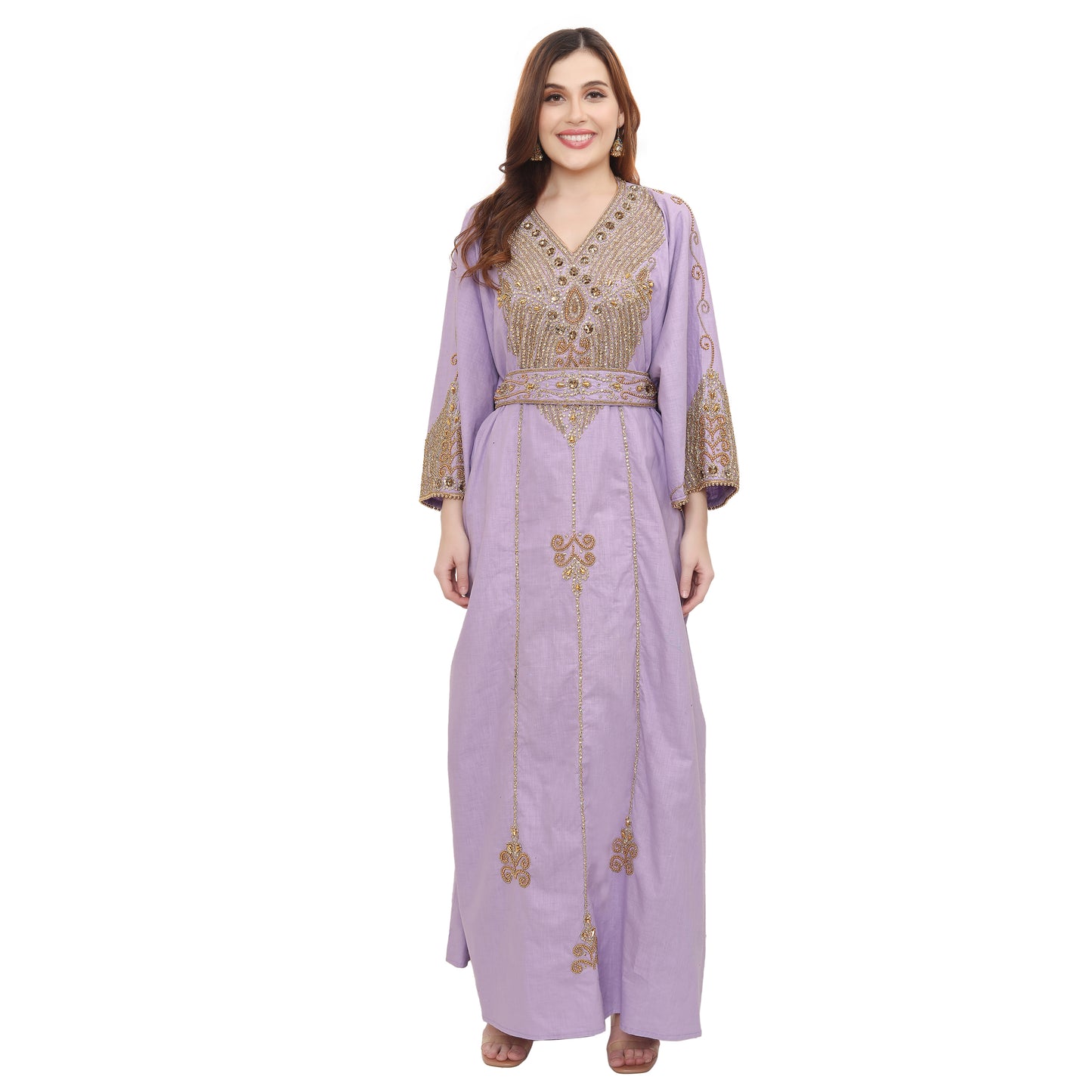Modern Fancy Abaya Kaftan Tea Party Maxi Gown S / 50 Inches / Matching Embroidered Scarf (24 X 71 Inches) Modern Fancy Abaya Kaftan Tea Party Maxi Gown S / 50 Inches / Matching Embroidered Scarf (24 X 71 Inches)