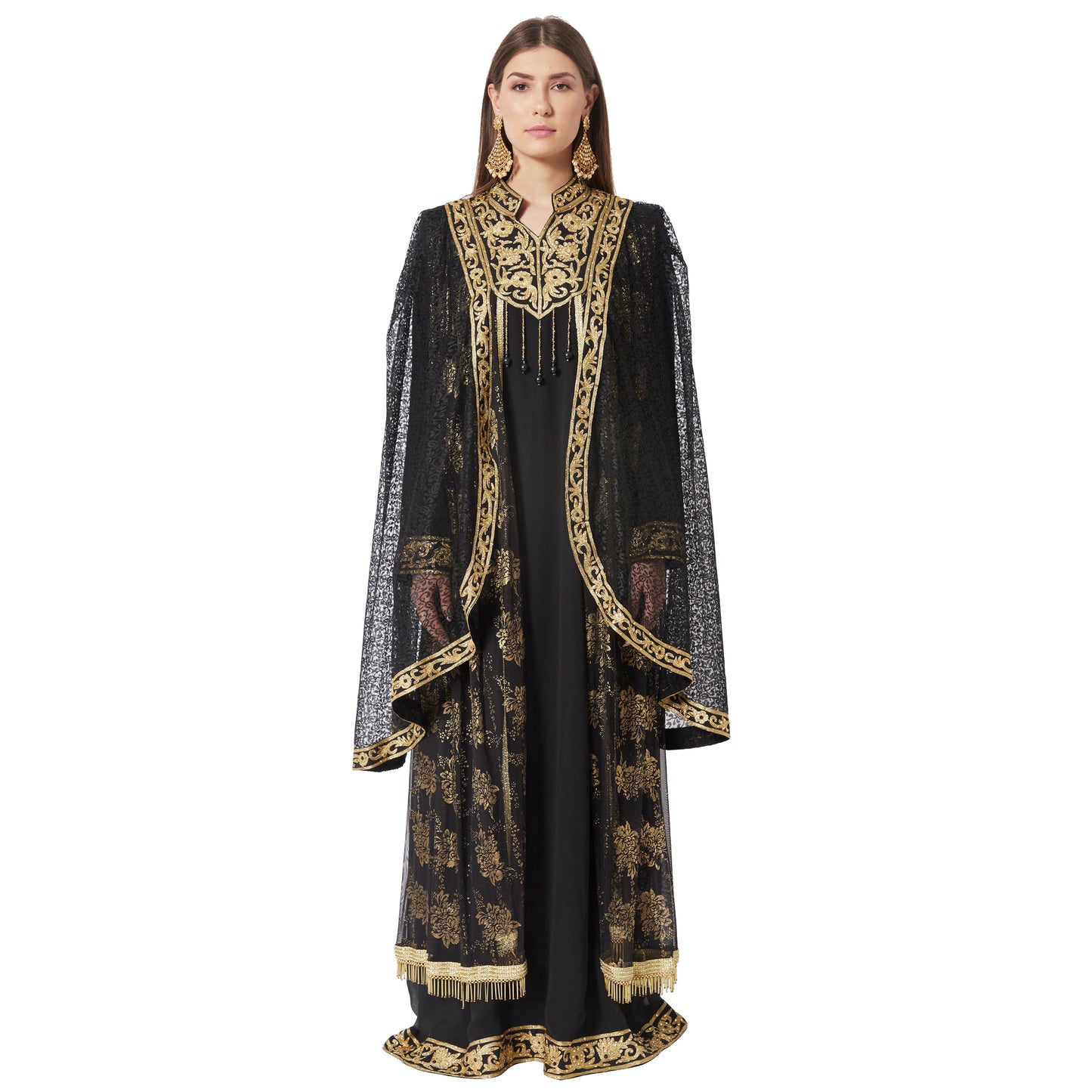 Load image into Gallery viewer, Designer Kaftan Black Wedding Dress - Maxim Creation
