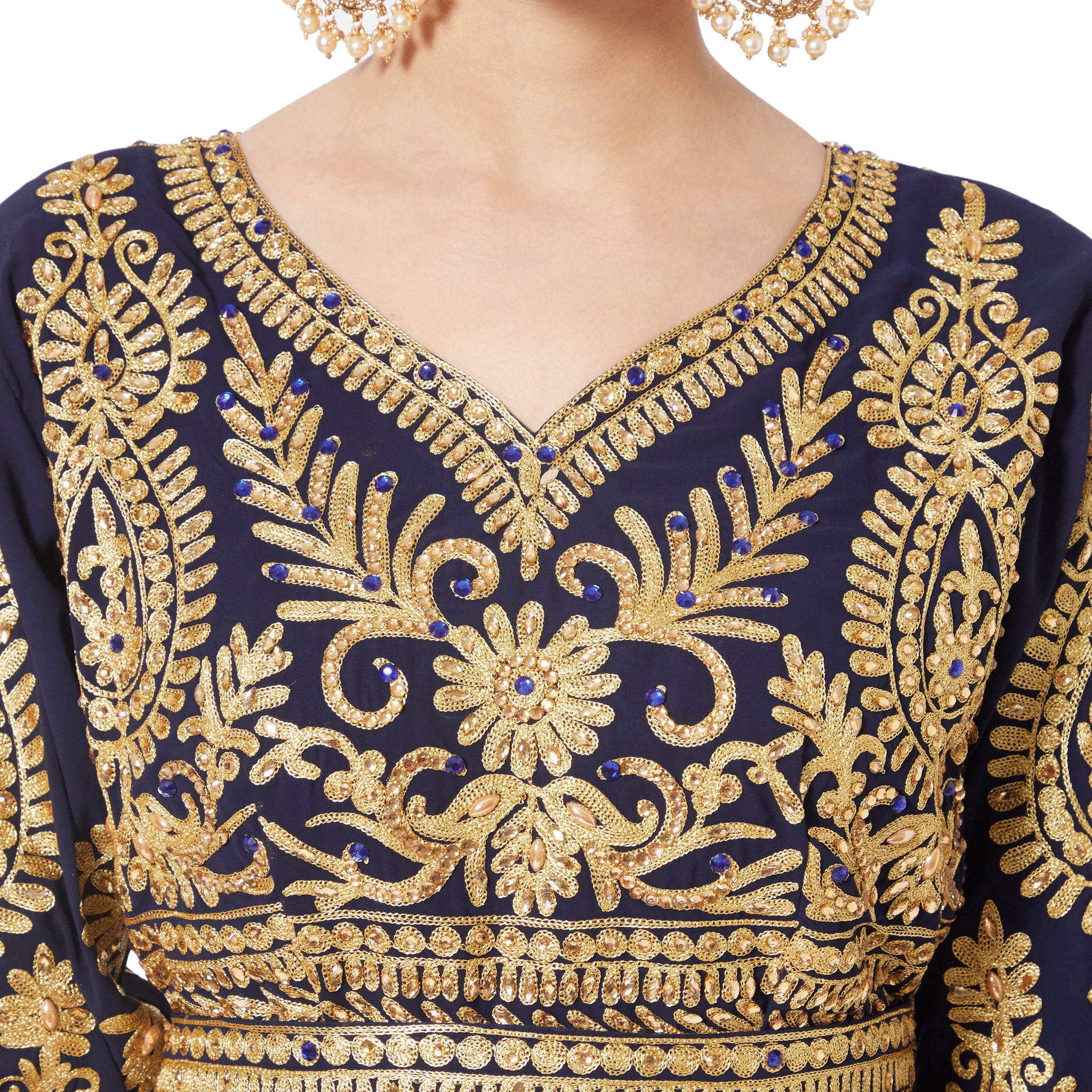 Leopard Print Kaftan Embroidery Handcrafted by Maxim Creation main image 0