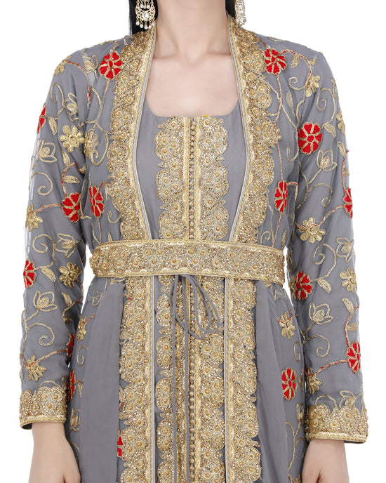 Load image into Gallery viewer, Designer Kaftan Embroidered Ball Gown - Maxim Creation
