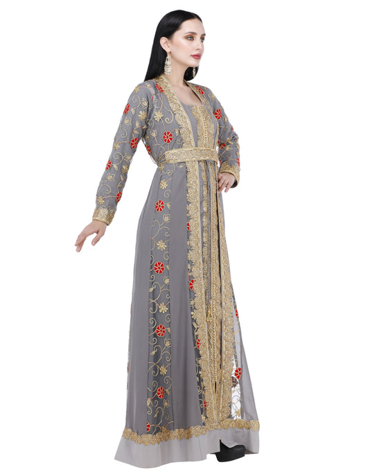 Load image into Gallery viewer, Designer Kaftan Embroidered Ball Gown - Maxim Creation
