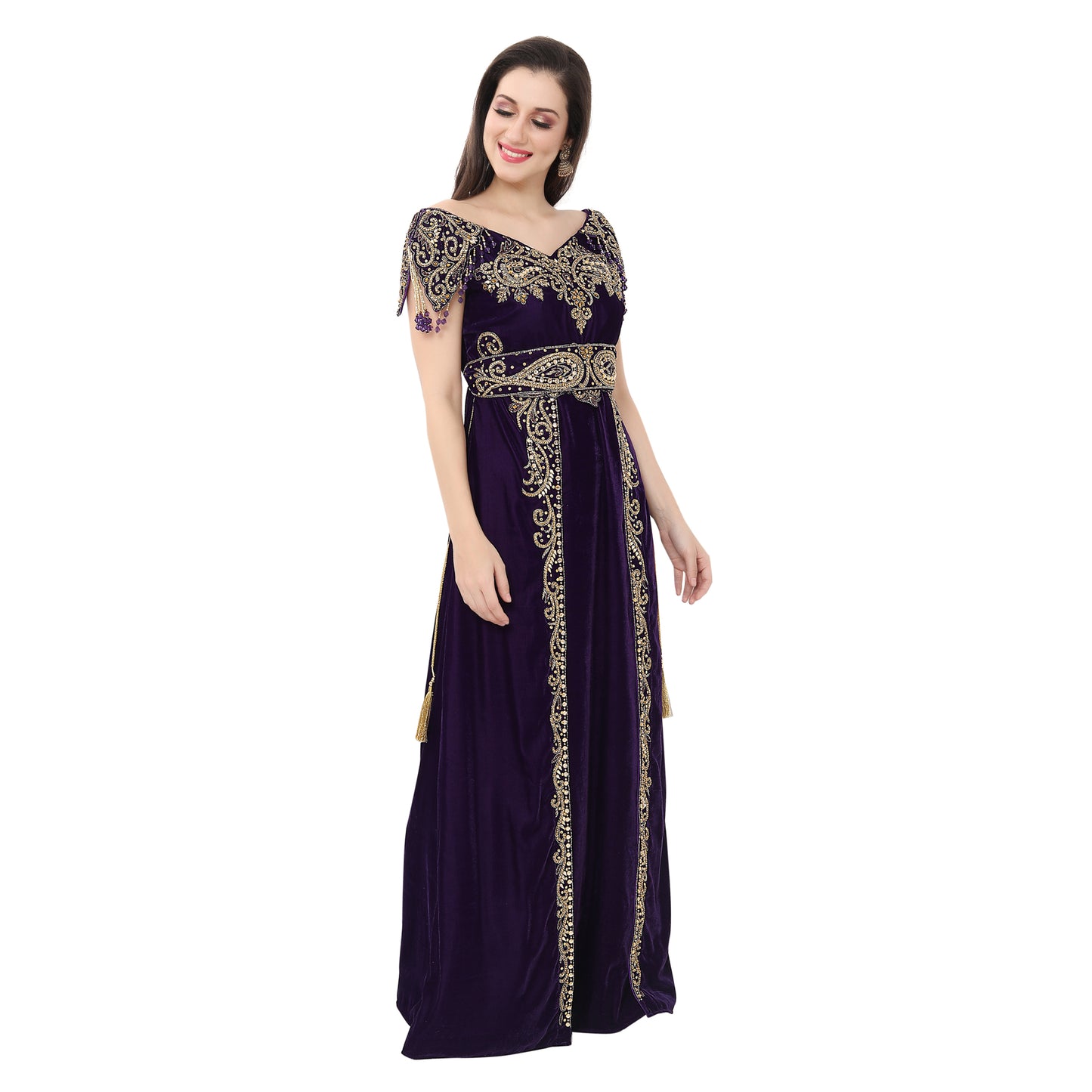 Handmade Designer Wedding Dress Maxi Velvet Gown XXL / 58 Inches / No Scarf Handmade Designer Wedding Dress Maxi Velvet Gown XXL / 58 Inches / No Scarf