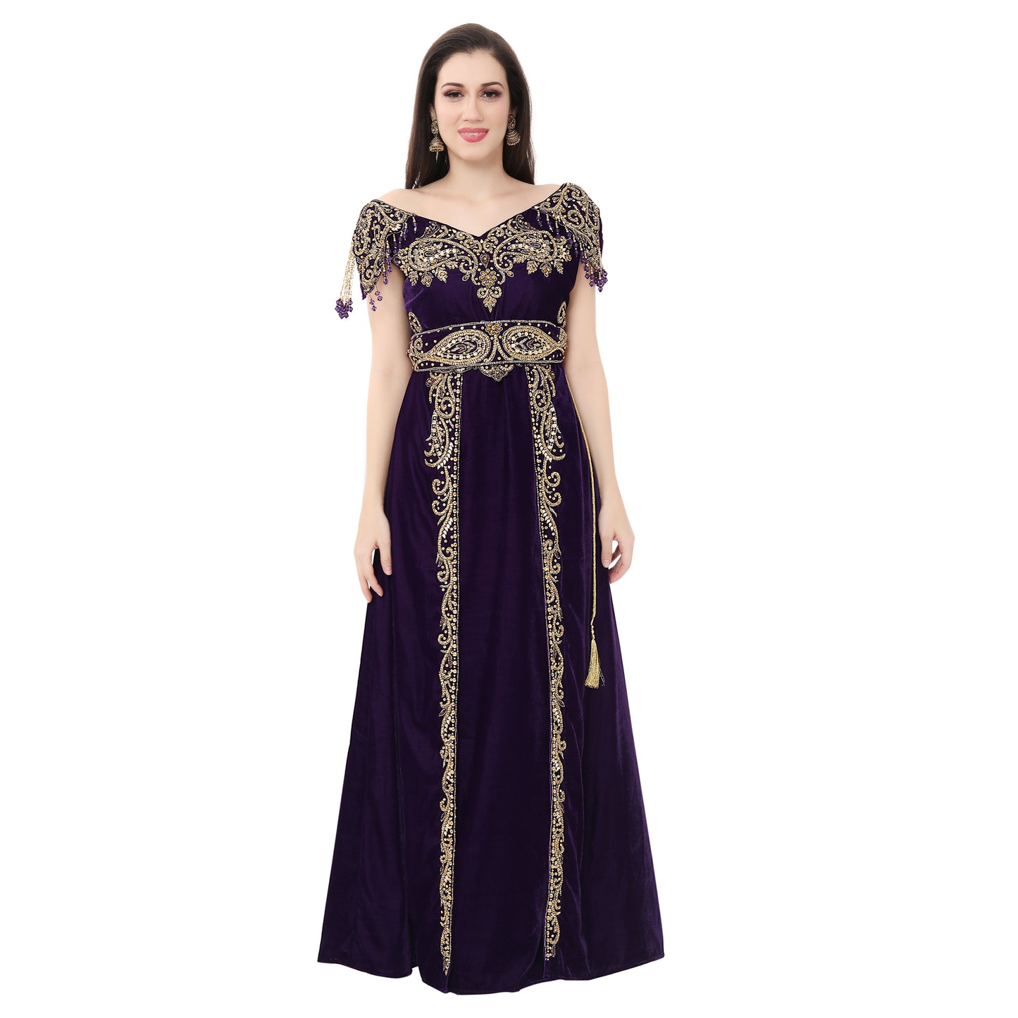 Handmade Designer Wedding Dress Maxi Velvet Gown XS / 52 Inches / Matching Embroidered Scarf (24 X 71 Inches) Handmade Designer Wedding Dress Maxi Velvet Gown XS / 52 Inches / Matching Embroidered Scarf (24 X 71 Inches)