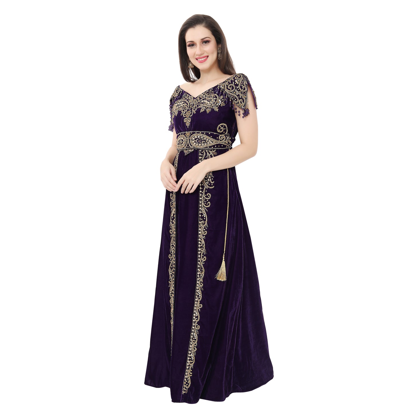 Handmade Designer Wedding Dress Maxi Velvet Gown XS / 52 Inches / Matching Embroidered Scarf (24 X 71 Inches) Handmade Designer Wedding Dress Maxi Velvet Gown XS / 52 Inches / Matching Embroidered Scarf (24 X 71 Inches)