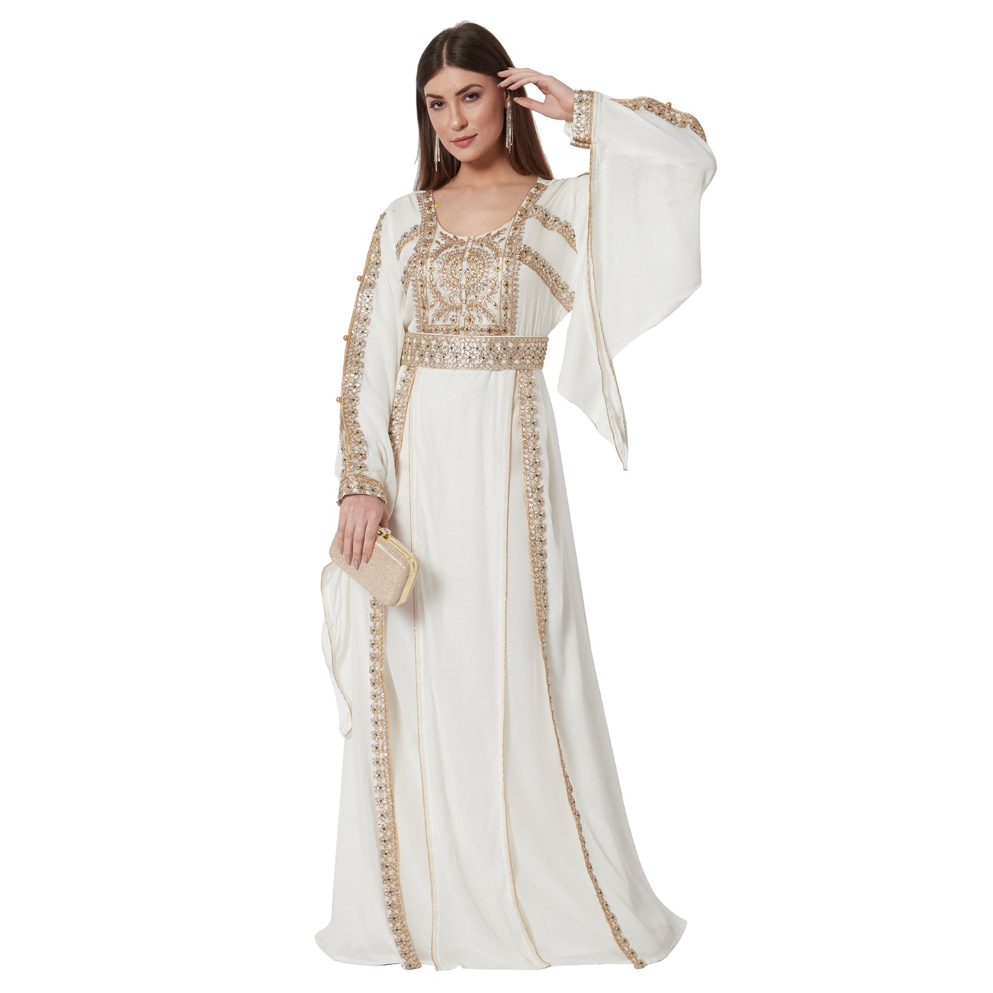 Marwa Fashion Designer Islamic Kaftan Full Muslim Long Sleeve Wedding Dress  Arabic Dress For Muslim Women Girls Red | lupon.gov.ph