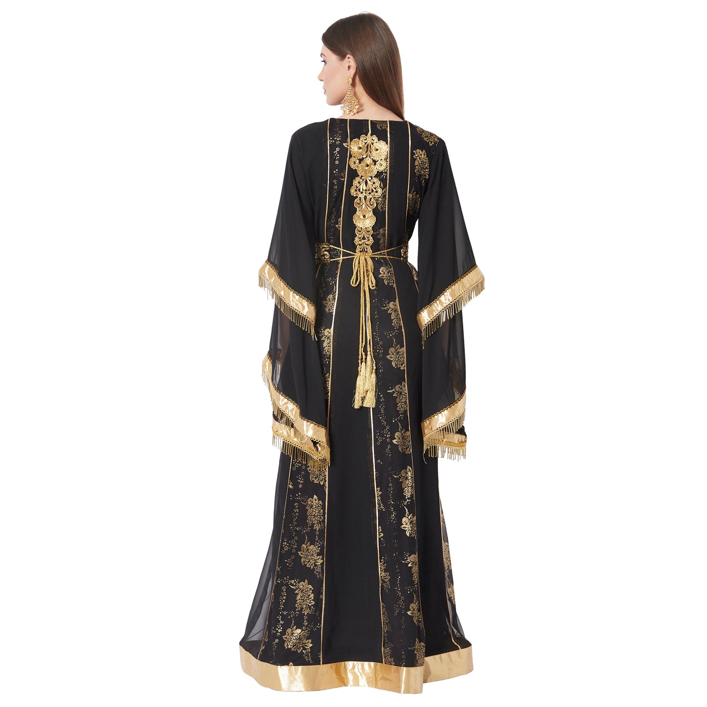 Designer Kaftan Black Wedding Gown - Maxim Creation