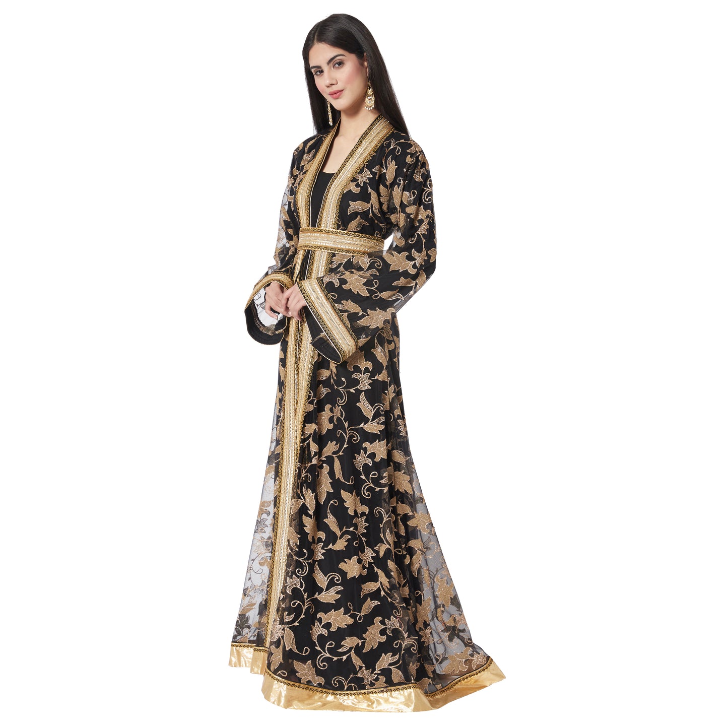 Load image into Gallery viewer, Arabian Thobe Partywear Kaftan Gown Mother + Daughter Combo Set - Maxim Creation
