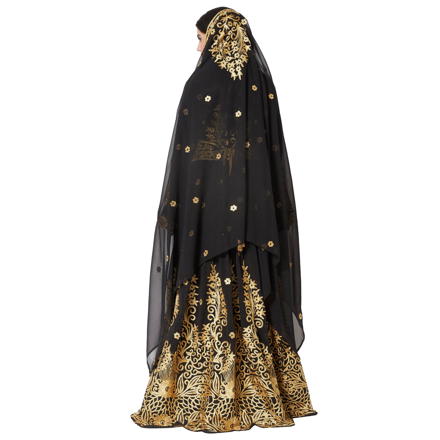 Load image into Gallery viewer, Dubai Kaftan Abaya Black Gown Bridesmaid Dress - Maxim Creation
