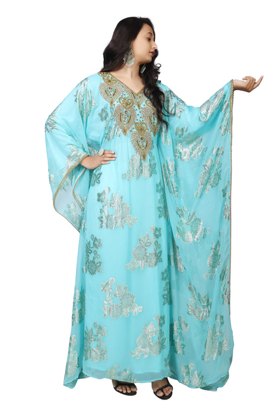 Load image into Gallery viewer, Traditional Wedding Caftan Dress with Crystal Hand Embroidery - Maxim Creation
