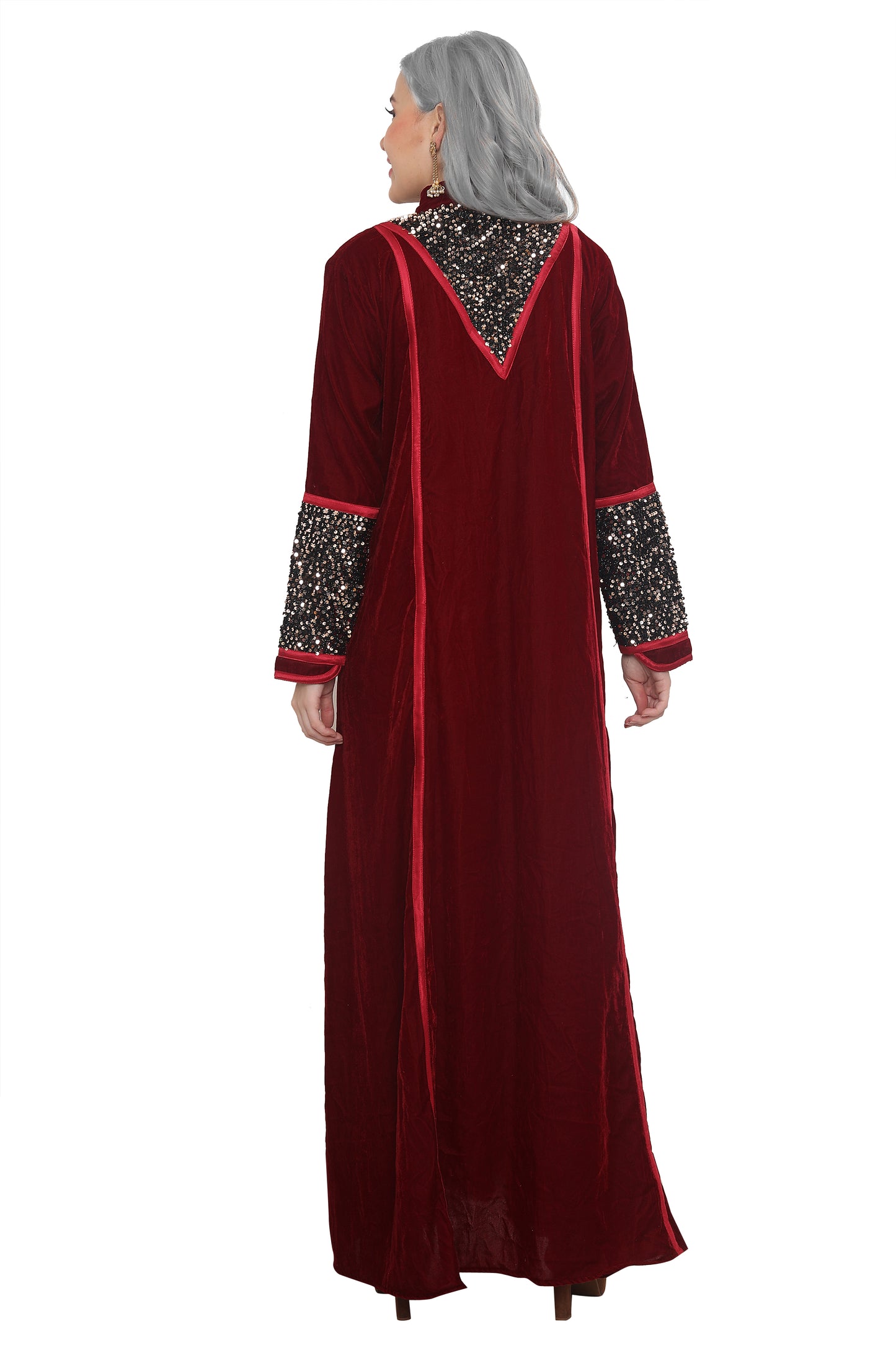 Game of Throne Queen Dress Maroon Gown | Costume - Maxim Creation