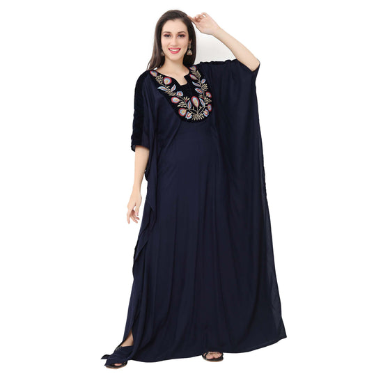 Arabian Maxi Long Kaftan Dress with Embroidery - Maxim Creation