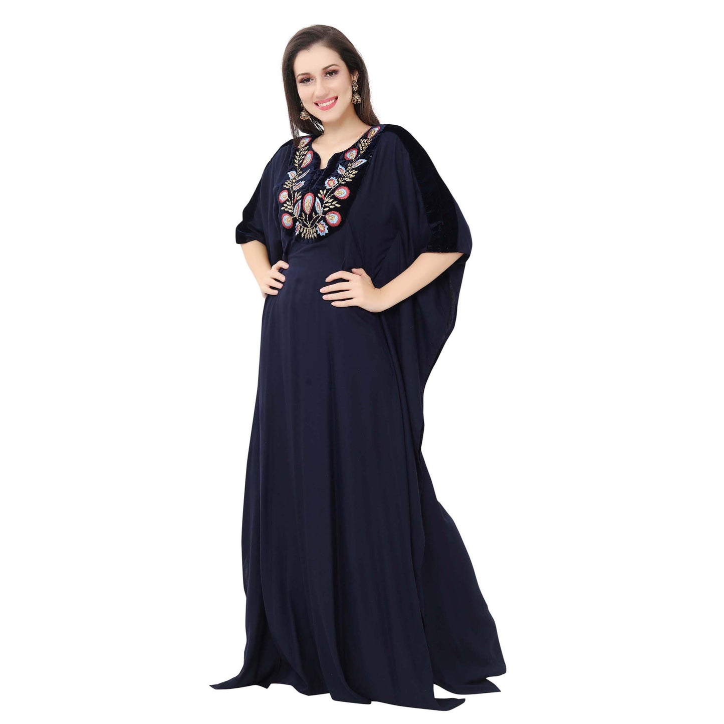 Arabian Maxi Long Kaftan Dress with Embroidery Maxim Creation Arabian Maxi Long Kaftan Dress with Embroidery Maxim Creation