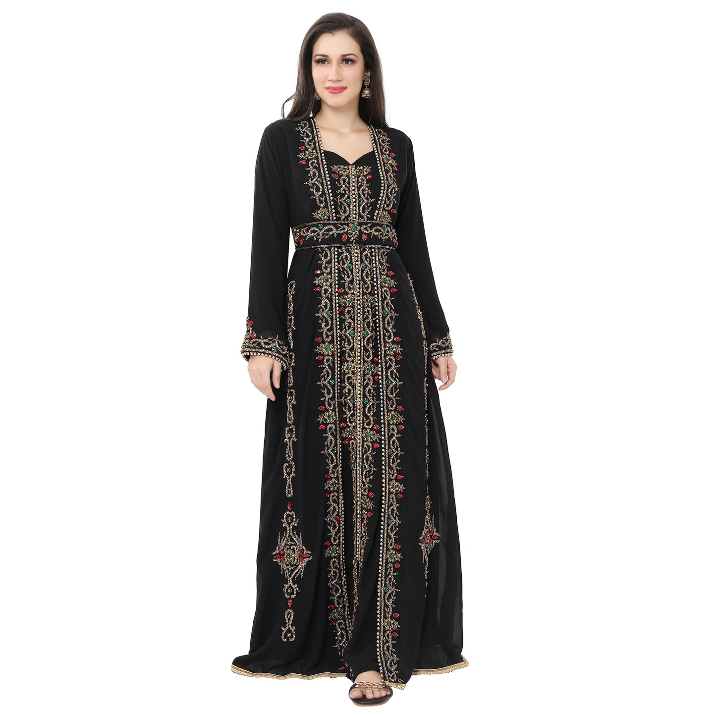 Colorful Hand-Embroidery Henna Tea Party Evening Dress - Maxim Creation