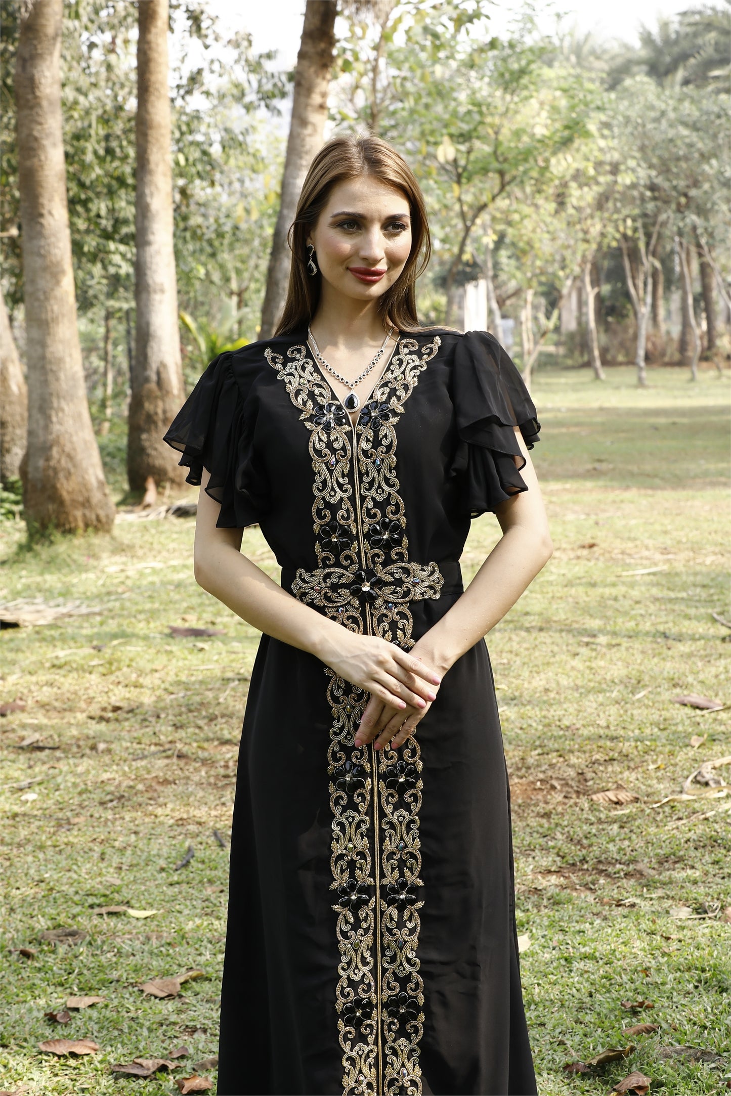 Traditional Arabian Kaftan Handmade Maxi Gown