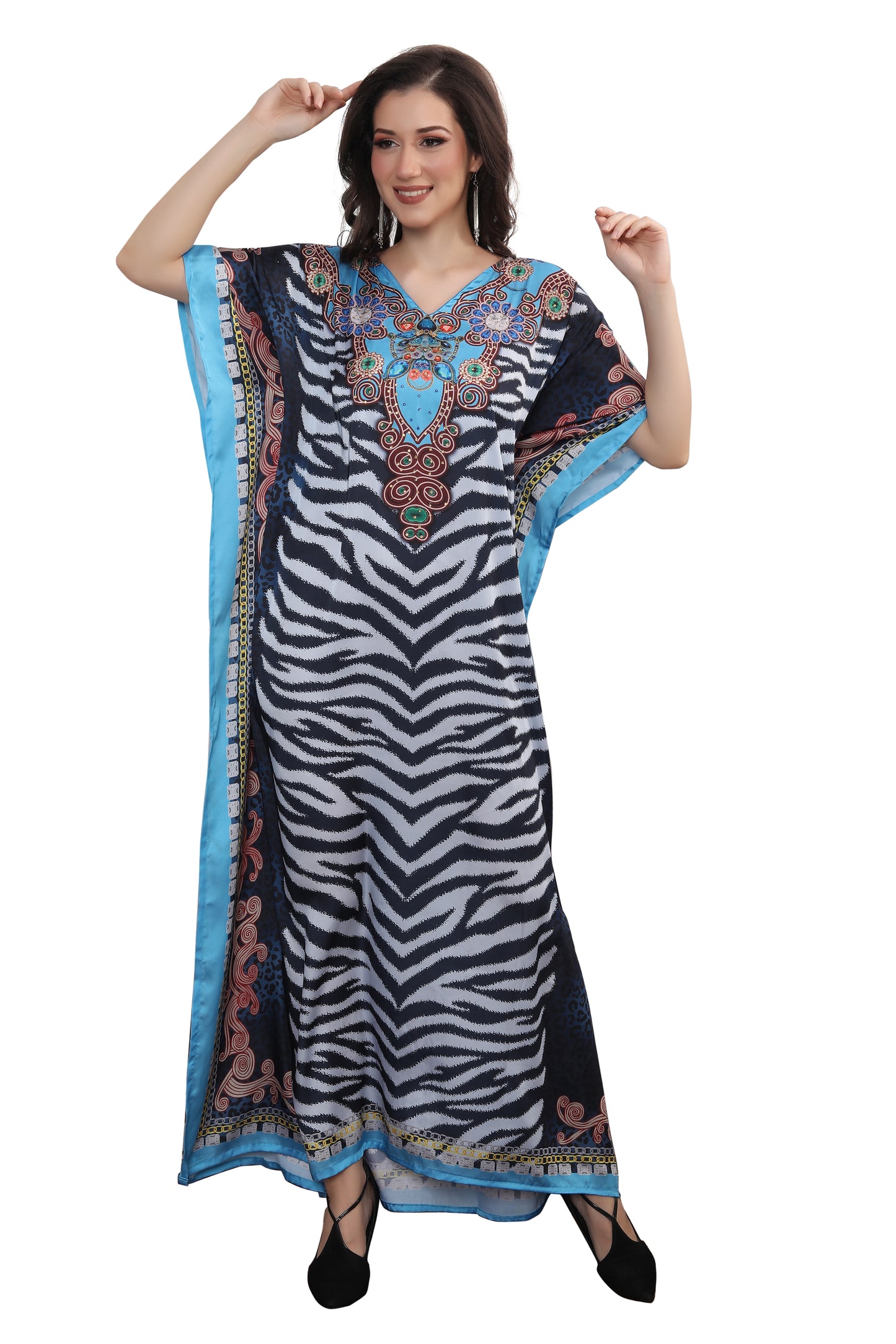 Load image into Gallery viewer, Dubai Kaftan Digital Printed Long Maxi Dress - Maxim Creation
