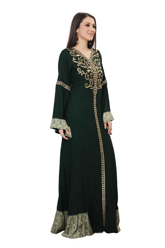 Load image into Gallery viewer, Modest Karakou Caftan Dress Embroidery Gown - Maxim Creation

