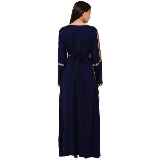 Floral Navy Blue Maxi Dress - Maxim Creation