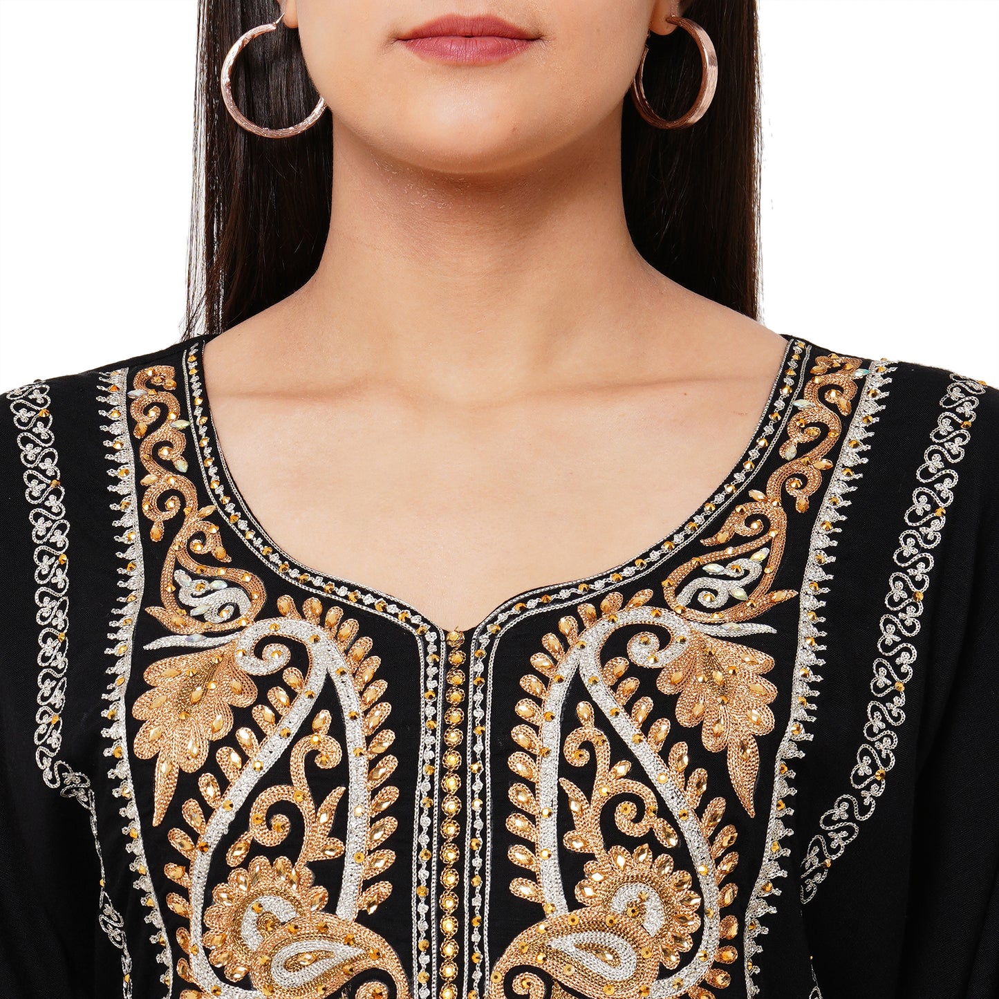 Embroidered Rayon Maxi Dress Maxim Creation Embroidered Rayon Maxi Dress Maxim Creation