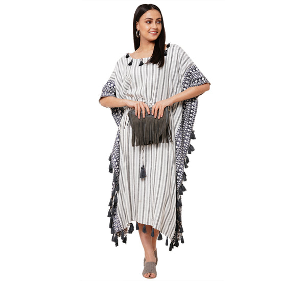 Load image into Gallery viewer, Striped Boho Caftan Beach Dress - Maxim Creation
