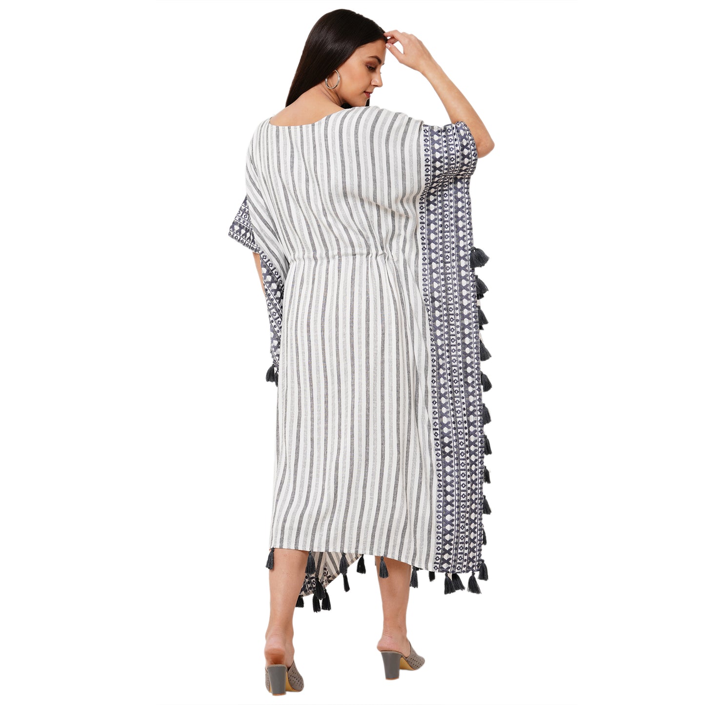 Load image into Gallery viewer, Striped Boho Caftan Beach Dress - Maxim Creation
