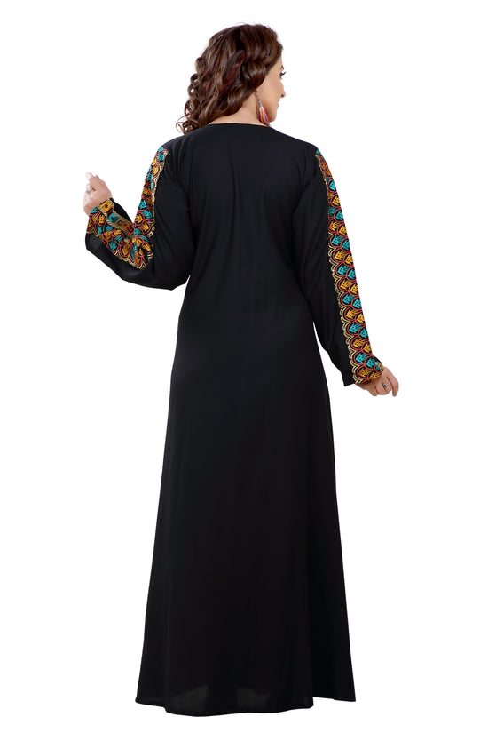 Charger l&amp;#39;image dans la galerie, Multicolored Embroidered Farasha Luxe Gown - Maxim Creation
