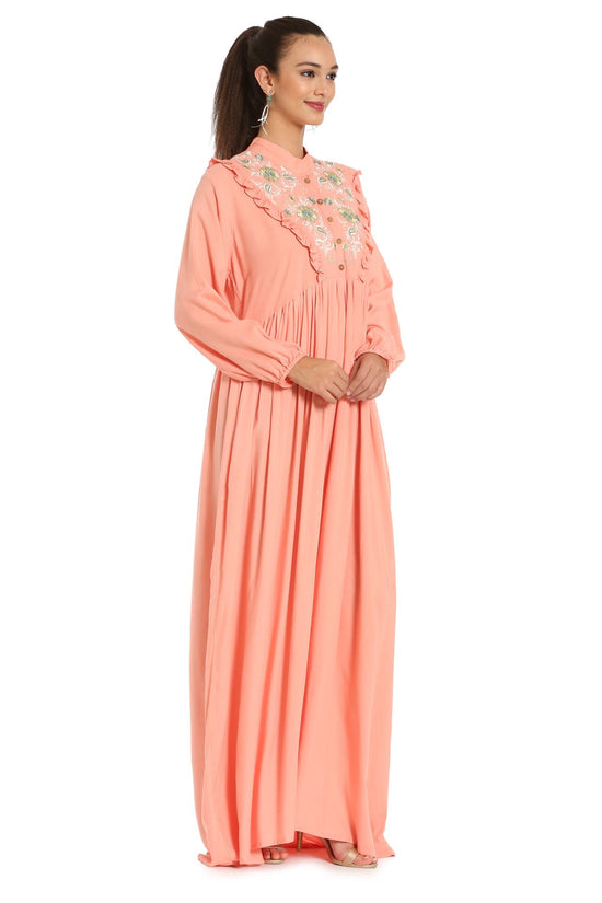 Load image into Gallery viewer, Kaftan Thread Embroidered Maxi Dress - Maxim Creation
