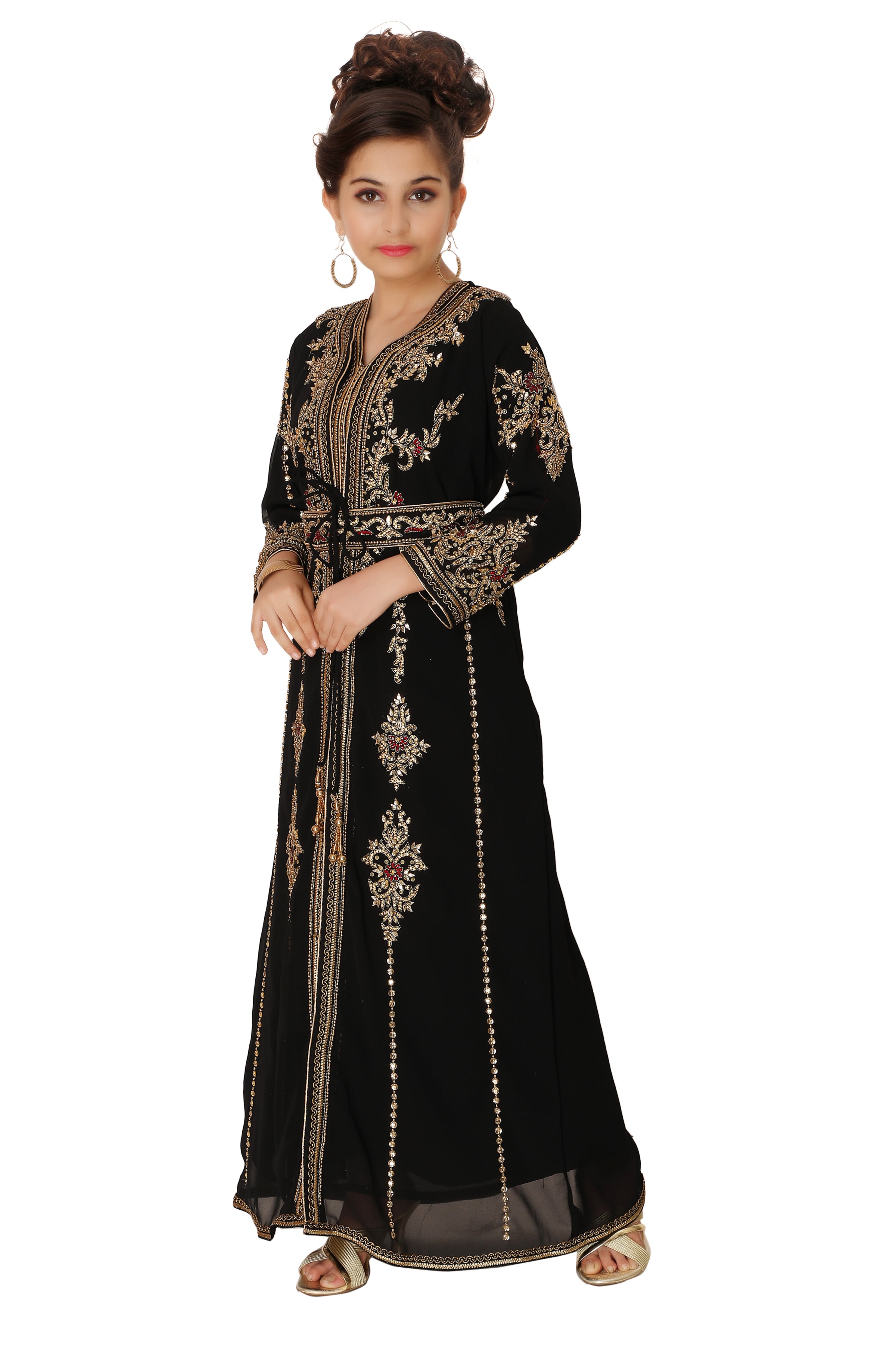 Moroccan Takchita Caftan Partywear Black Gown Mother + Daughter