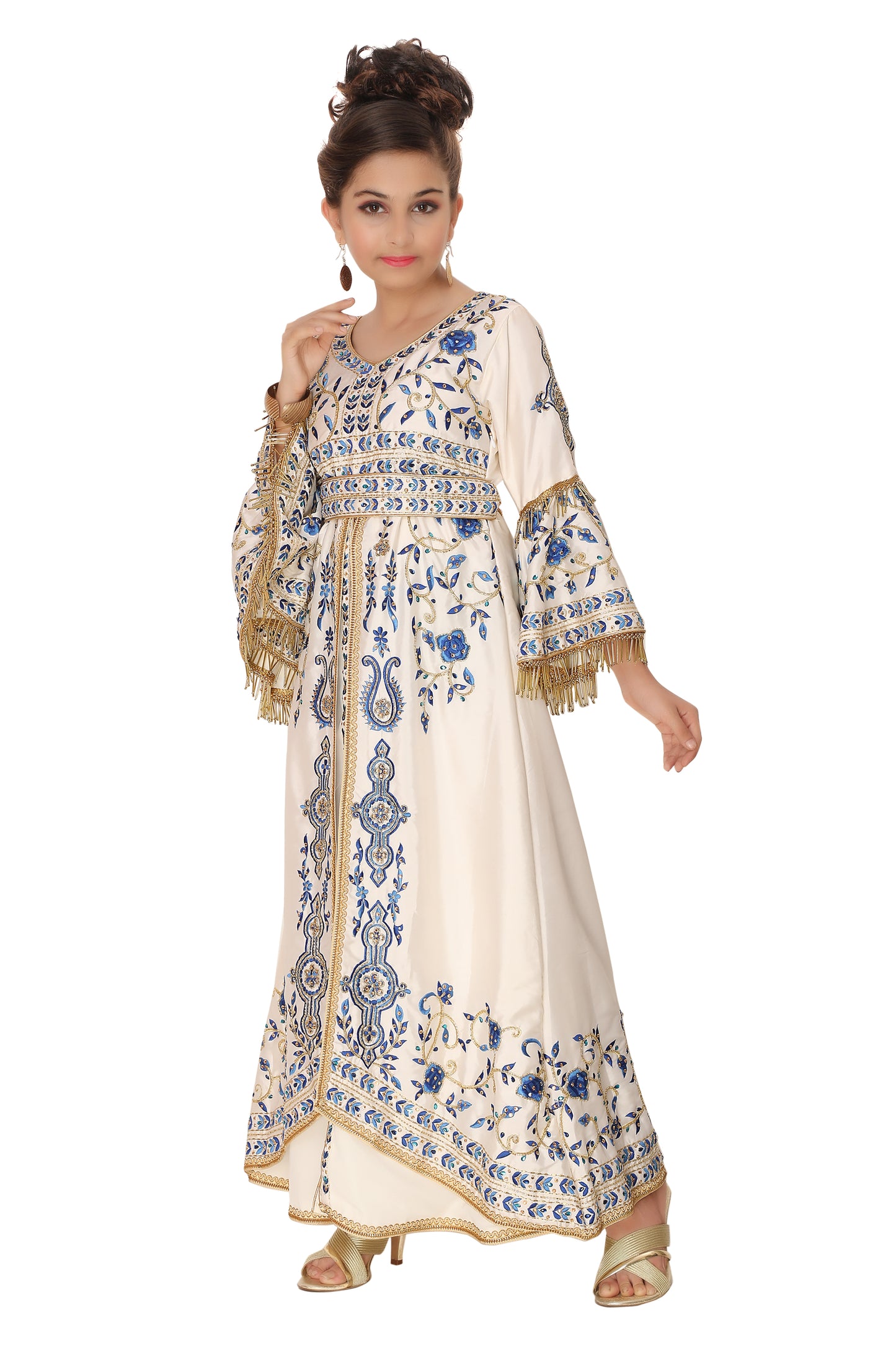 Charger l&amp;#39;image dans la galerie, Algerian Kids Caftan Fancy Kidswear For Little Princess Dress - Maxim Creation
