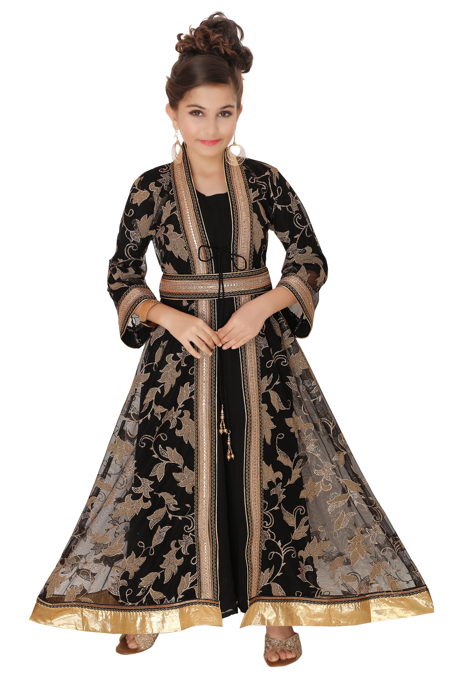 Load image into Gallery viewer, Arabian Thobe Partywear Kaftan Gown Mother + Daughter Combo Set - Maxim Creation
