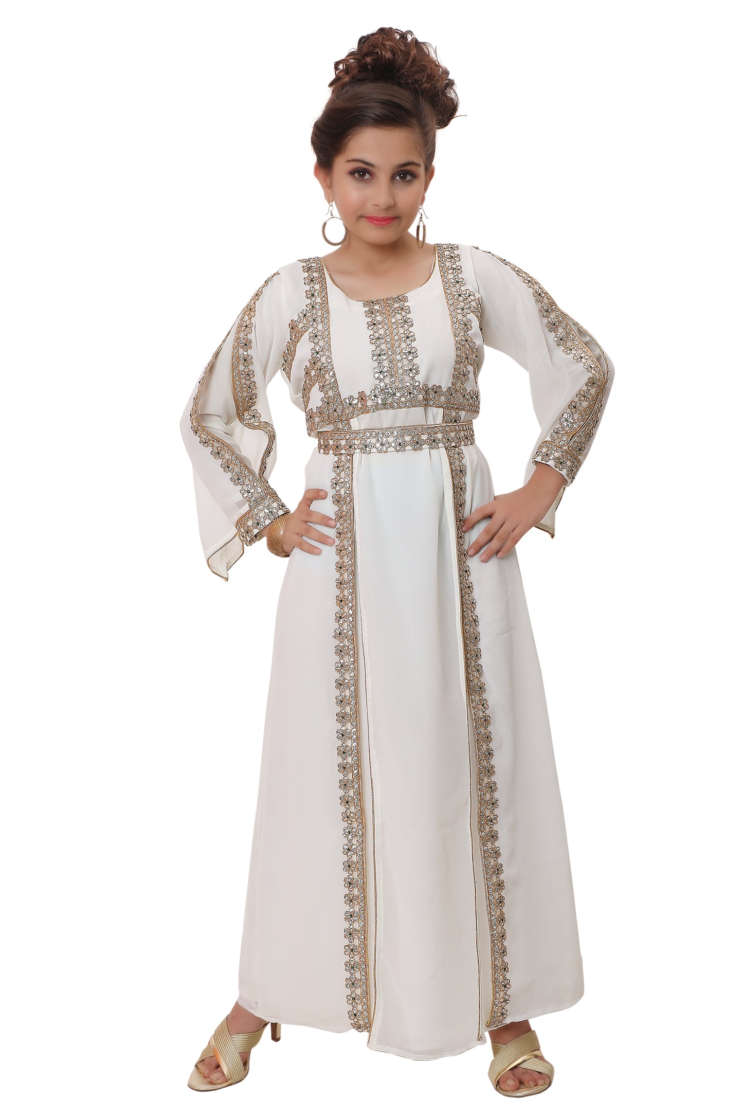 Fancy Childwear Designer Long Maxi Dress For Kids 44 Inches Length Fancy Childwear Designer Long Maxi Dress For Kids 44 Inches Length