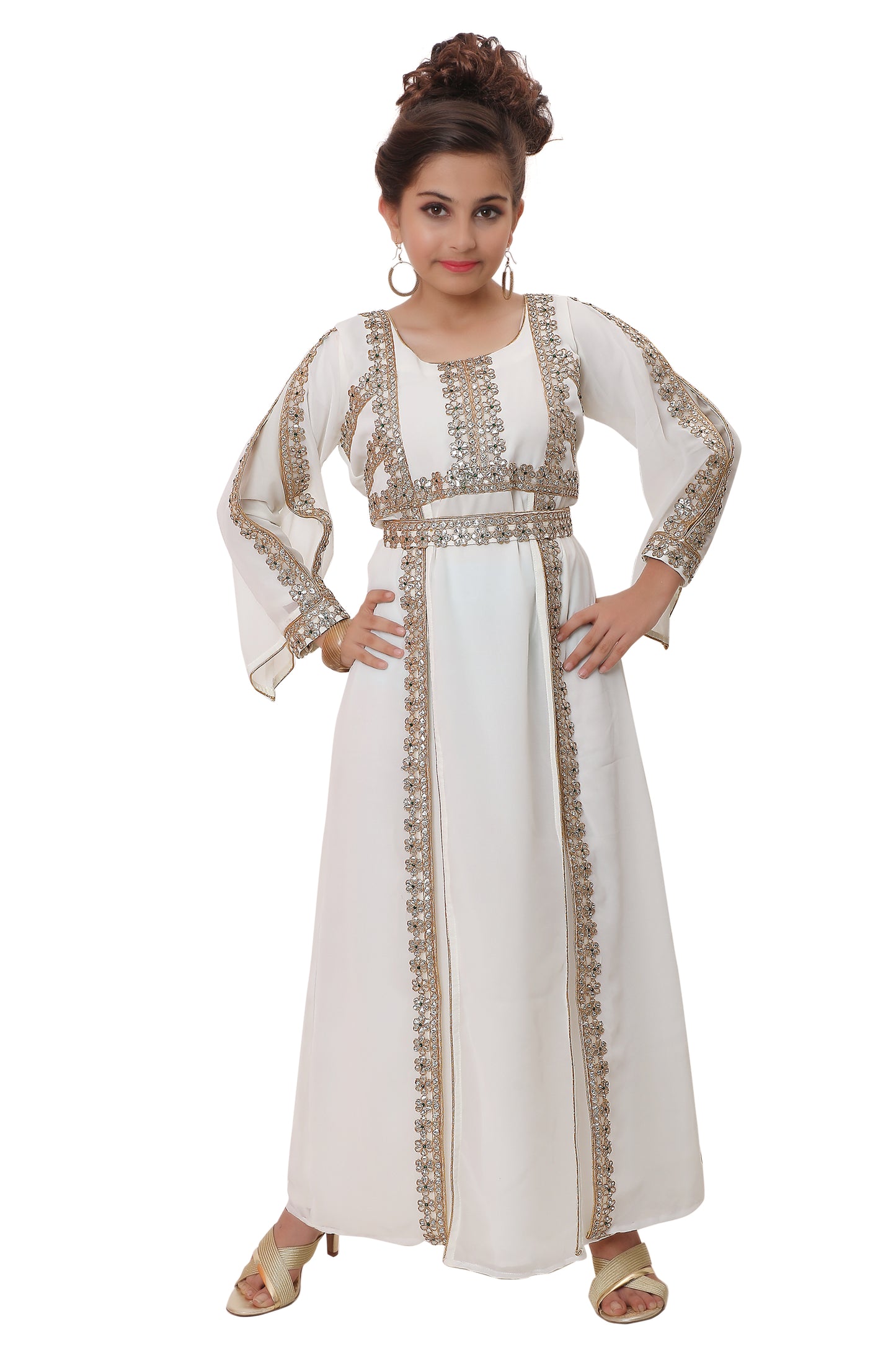 Load image into Gallery viewer, Fancy Childwear Designer Long Maxi Dress For Kids - Maxim Creation
