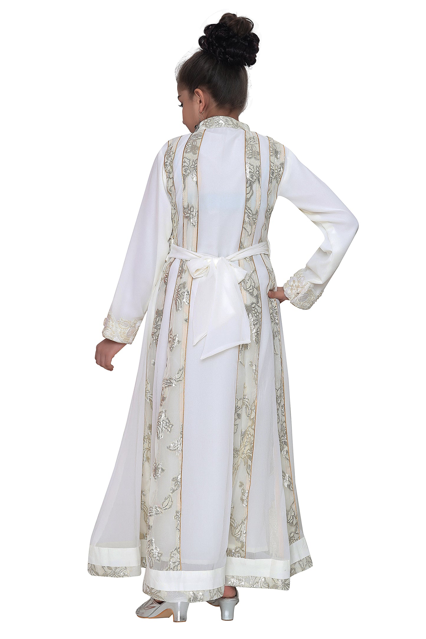 Embroidered Dress Cream Color Kaftan For Kids Maxim Creation Embroidered Dress Cream Color Kaftan For Kids Maxim Creation