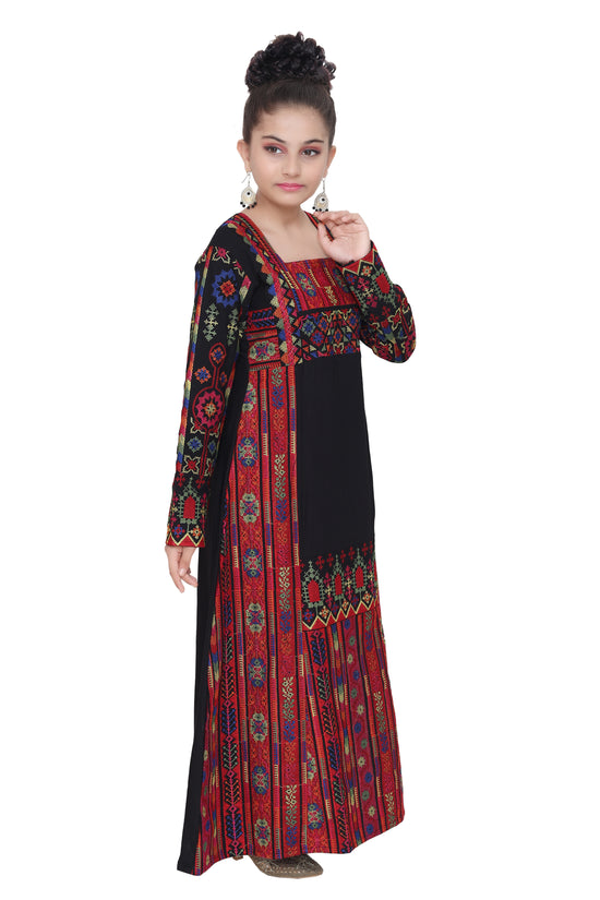 Casual Multicolor Maxi Dress For Kids - Maxim Creation