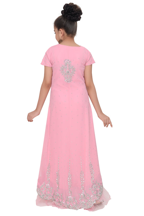 Load image into Gallery viewer, Designer Jalabiya Crystal Embroidered Dress For Kids - Maxim Creation
