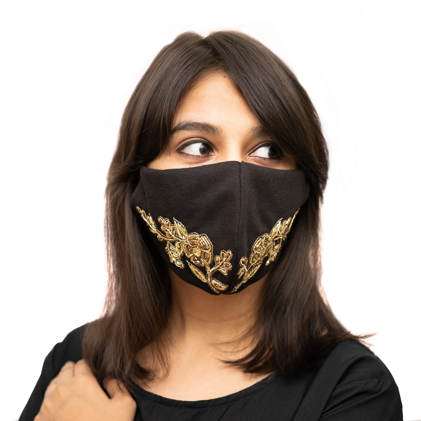 Load image into Gallery viewer, Petal Textured Embroidered Cotton Face Mask (1 Style X 6 colours) - Maxim Creation
