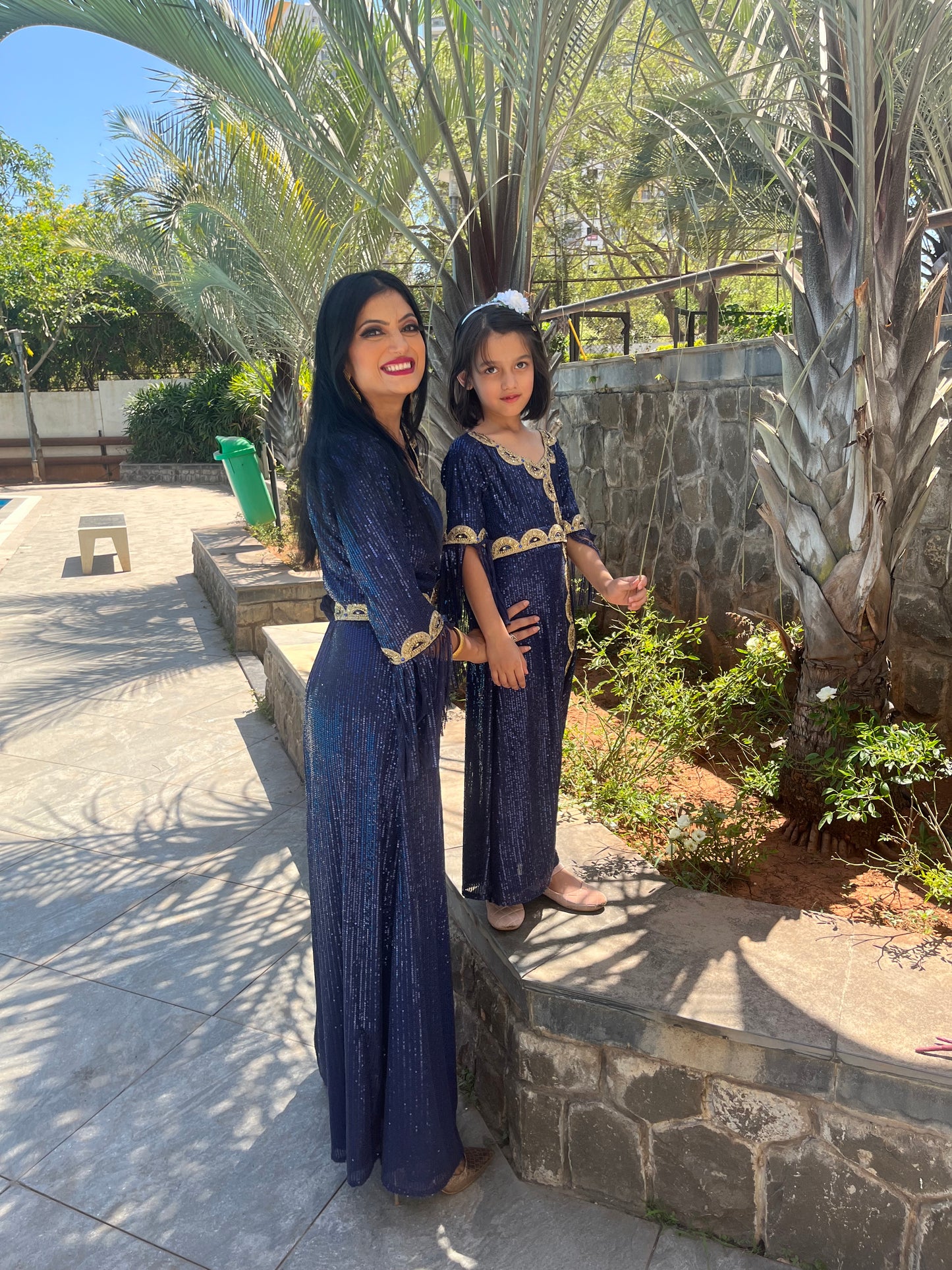 Designer Mother & Daughter Matching Set Kaftan Dress Maxim Creation Designer Mother & Daughter Matching Set Kaftan Dress Maxim Creation