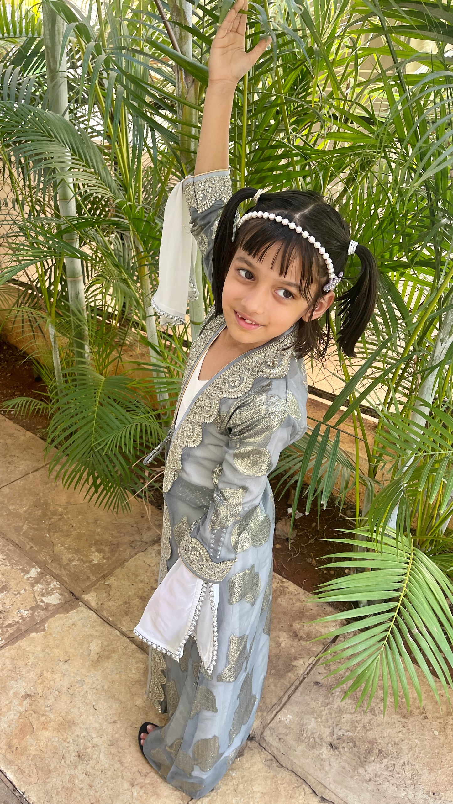 Designer Arabian Kids Caftan Fancy Kidswear For Little Princess Dress